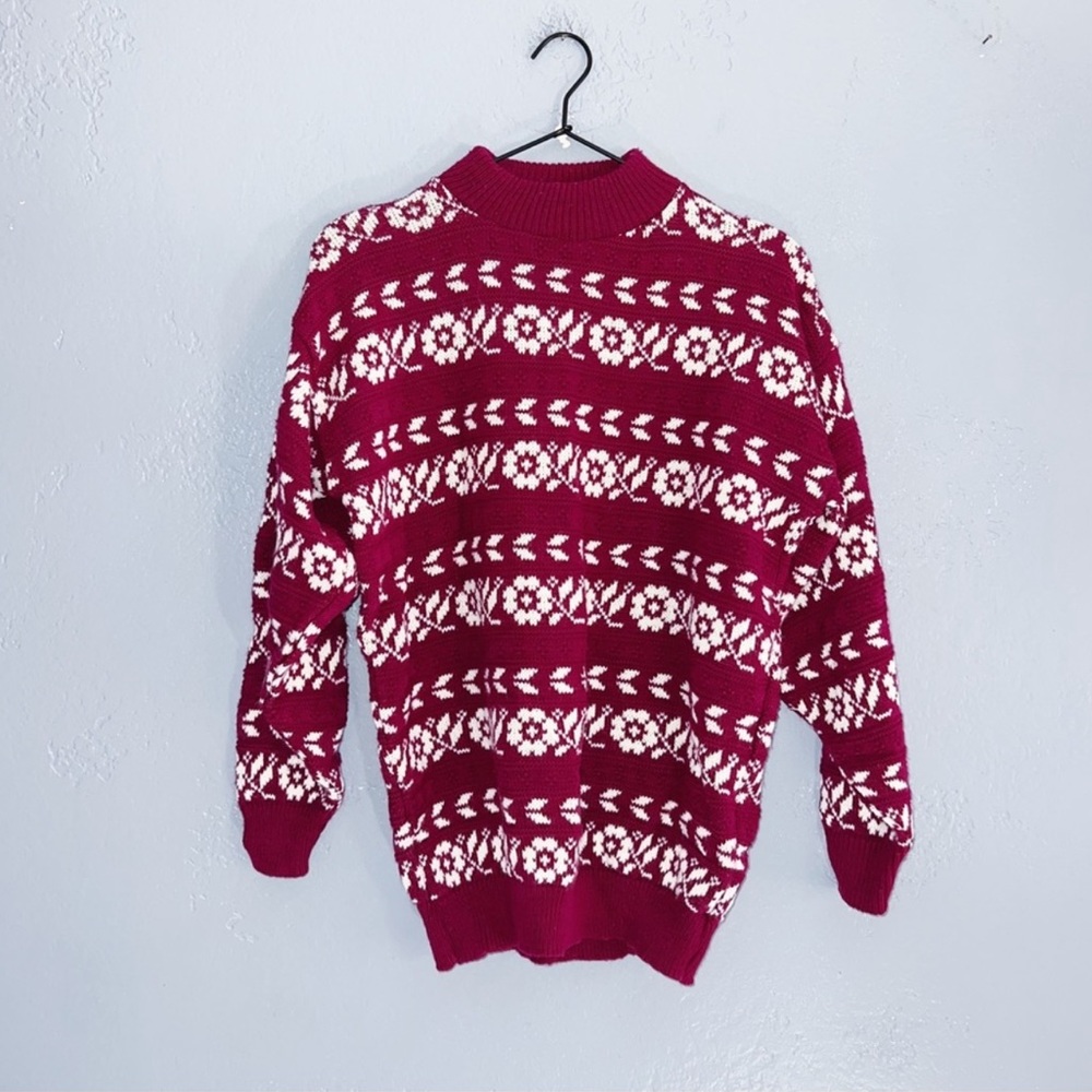 American Pride Vintage 1980s Maroon Sweater Size Large
